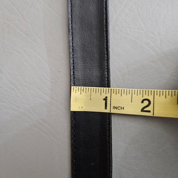 Raina Black Leather Belt Gold Sculptural Starburst Buckle Adjustable Made in USA main image 8